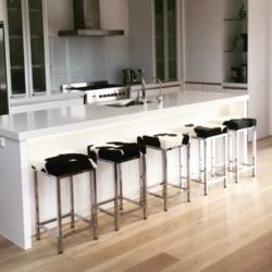 faux cowhide bar stools
