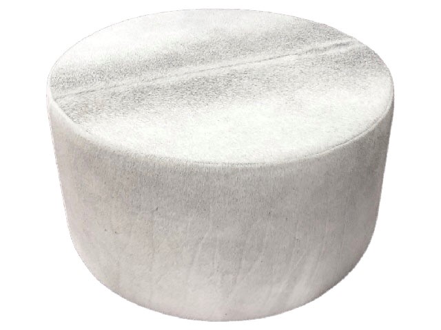 Round Ottoman Grey The Cowhide Company