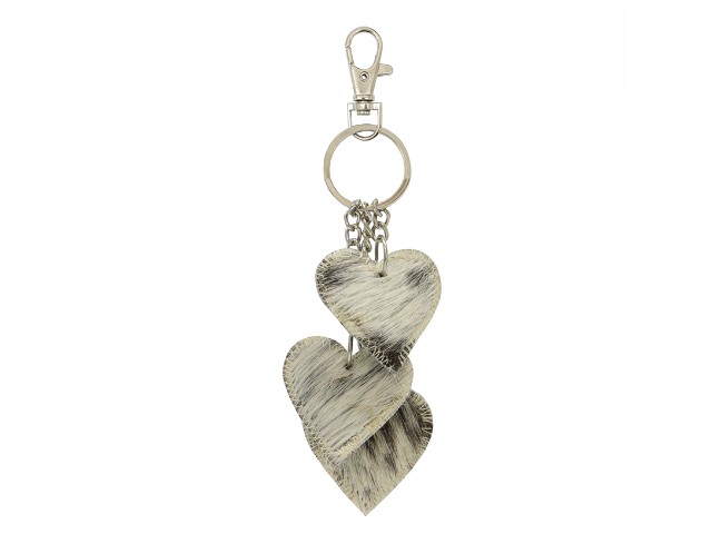 3 Heart Keyring